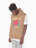 Cut Off War of Roses Hoodie in Deep Sand