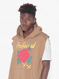 Cut Off War of Roses Hoodie in Deep Sand