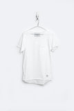 Flat front image of Basic Raw-Cut Elongated Short Sleeve Tee in Off-White