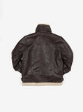 B-3 Leather Shearling Bomber Jacket in Deep Brown