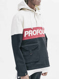 3-Tone Pullover Parka Jacket in Cream/Black/Red - Profound Aesthetic - 7