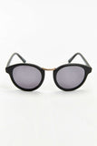 Matte Black Metal Nose Round Sunglasses - Profound Aesthetic - 1