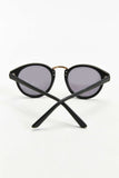 Matte Black Metal Nose Round Sunglasses - Profound Aesthetic - 3