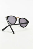 Matte Black Metal Nose Round Sunglasses - Profound Aesthetic - 4