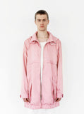 Front view of Rose Collins Box Jacket in Light Pink on model