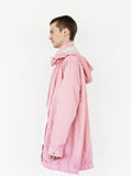 Left view of Rose Collins Box Jacket in Light Pink on model