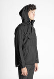 Torpedo Pocket Anorak Pullover WIndbreaker Jacket in Midnight Black - Profound Aesthetic - 3