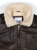 B-3 Leather Shearling Bomber Jacket in Deep Brown