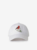 Daughter of the Sun Embroidered Red Bird Cap in White