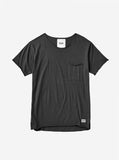 Basic Raw-Cut Short Sleeve Tee in Matte Black