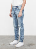 Light Acid wash blue distressed denim jeans by profound aesthetic