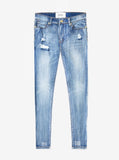 Light Acid wash blue distressed denim jeans by profound aesthetic