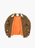 Burning Rose Bomber Jacket in Olive-Brown