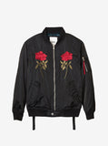 Mirrored Rose Bomber Jacket in Black