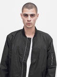 Waxed Cotton Long Bomber Jacket