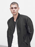 Waxed Cotton Long Bomber Jacket