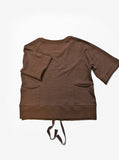 Back view of Shubitai Safari Pullover Crewneck in Brown 