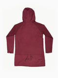 Bungee Panel Long Nylon Jacket in Maroon