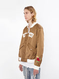 Burning Rose Bomber Jacket in Olive-Brown