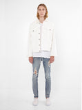 Caged Bird Shearling-Lined Denim Jacket in Off-White