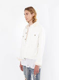 Caged Bird Shearling-Lined Denim Jacket in Off-White