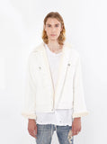 Caged Bird Shearling-Lined Denim Jacket in Off-White