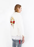 Caged Bird Shearling-Lined Denim Jacket in Off-White