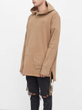 Diagonal Pocket Hoodie in Washed Khaki