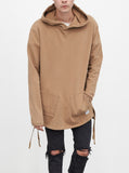 Diagonal Pocket Hoodie in Washed Khaki