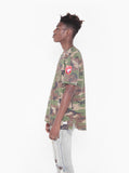 cotton slub raw cut faded woodland camo cargo pocket tee shirt by profound aesthetic 