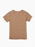 Basic Raw-Cut Short Sleeve Tee in Chestnut