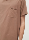 Basic Raw-Cut Short Sleeve Tee in Chestnut