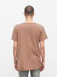 Basic Raw-Cut Short Sleeve Tee in Chestnut