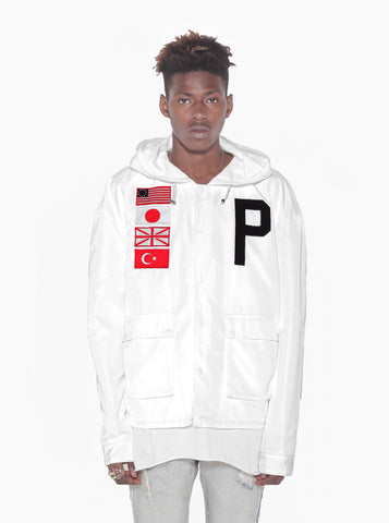 Four-Flag Worldwide Tech Parka in White