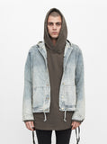 Denim Hoodie in Light Sand Wash