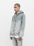 Denim Hoodie in Light Sand Wash