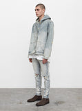 Denim Hoodie in Light Sand Wash