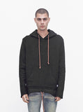 Double Layer Reversed French Terry Hoodie in Black