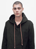 Double Layer Reversed French Terry Hoodie in Black