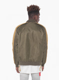 Flying American eagle embroidered bomber jacket in olive gold by profound aesthetic