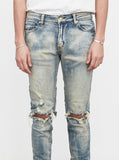 earth wash destroyed distressed denim jeans by profound aesthetic