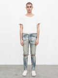 earth wash destroyed distressed denim jeans by profound aesthetic