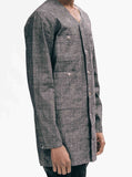 Elongated Pocket Heathered Baseball Shirt in Charcoal - Profound Aesthetic - 4