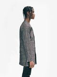 Elongated Pocket Heathered Baseball Shirt in Charcoal - Profound Aesthetic - 3