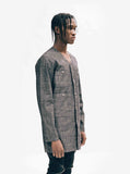 Elongated Pocket Heathered Baseball Shirt in Charcoal - Profound Aesthetic - 2