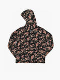 Floral Half-Zip Velvet Pullover Hoodie