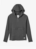 Front Zip Four-Tab Hoodie in Charcoal