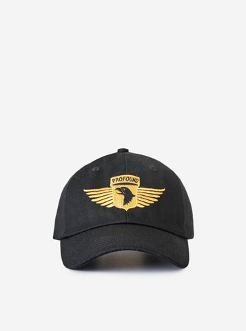 Golden Eagle Crest Aviation Cap in Black