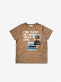 Fight Between Good/Evil Graphic Tee in Camel