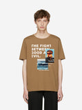 Fight Between Good/Evil Graphic Tee in Camel